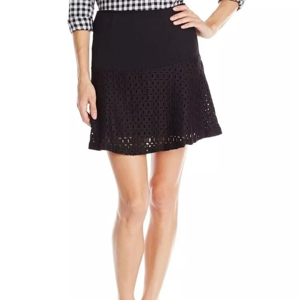 NWT XS Vintage 90s Grunge Rachel Green MINKPInk Black Mini Skirt S.